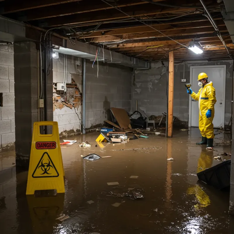 Flooded Basement Electrical Hazard in Longview, NC Property