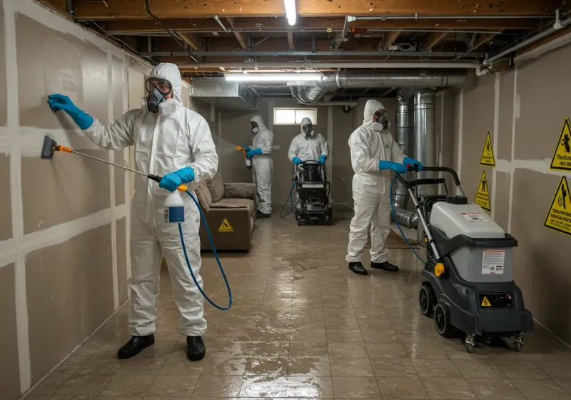 Basement Moisture Removal and Structural Drying process in Longview, NC